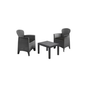 CONJUNTO 2 SILLONES + 1 MESA GRIS 042280180
