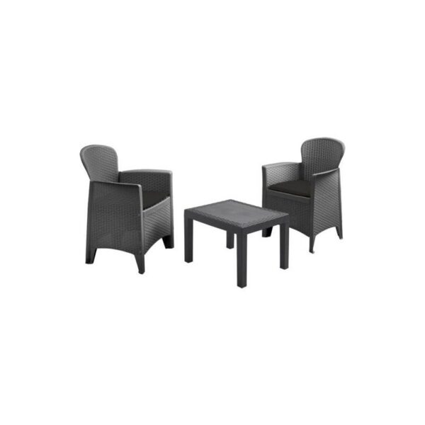 CONJUNTO 2 SILLONES + 1 MESA GRIS 042280180