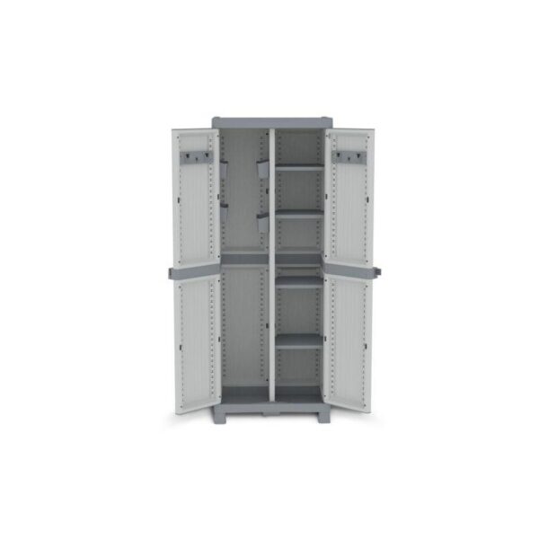 ARMARIO DE RESINA WAVE ESCOBERO GRIS 181X70X43CM