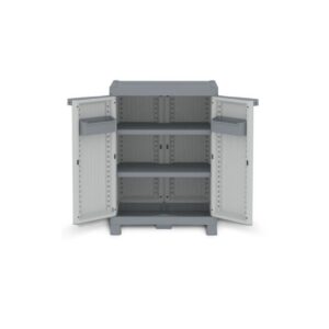 ARMARIO DE RESINA WAVE BAJO GRIS 97X70X43CM.