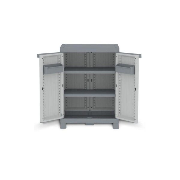 ARMARIO DE RESINA WAVE BAJO GRIS 97X70X43CM.