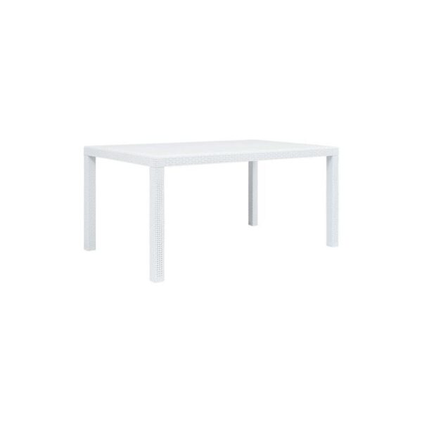 MESA ELEGANTE RATAN 150X90X72 CM BLANCO 4090-01