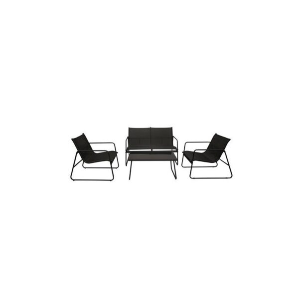 SET JARDIN 4 PLAZAS MARAJO ACERO Y TEXALINE GRIS
