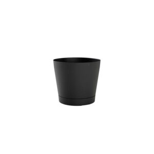 MACETA C/RESERVA AGUA+PLATO 29CM.GRI.OSCURO ORIONE