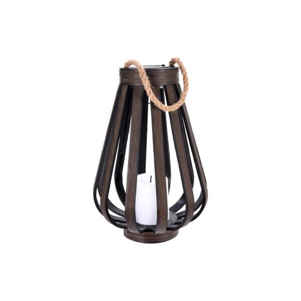 FAROL SOLAR MARRￓN 24X35CM LUZ CUBO 8X10CM