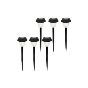6 BALIZAS DE JARDIN LED SOLARES-LUZ CALIDA 2/3LUM