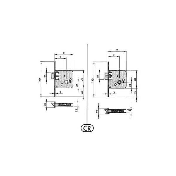 CERRADURA EMBUTIR 650-60 HL