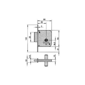 CERRADURA SEGURIDAD 8801 HS-6 5 LLAVES M3
