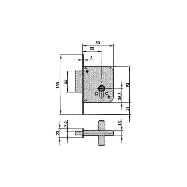 CERRADURA SEGURIDAD 8801 HS-6 5 LLAVES M3