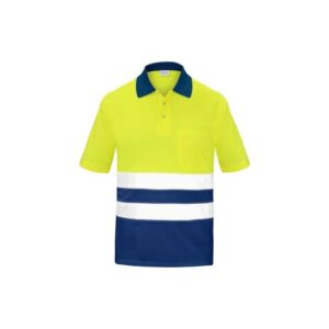 POLO ALTA VISIBILIDAD BICOLOR MANGA CORTA AZUL XS