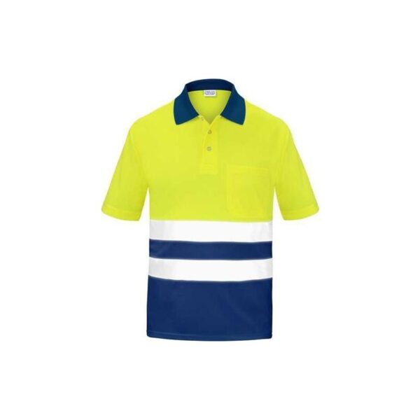 POLO ALTA VISIBILIDAD BICOLOR MANGA CORTA AZUL XS