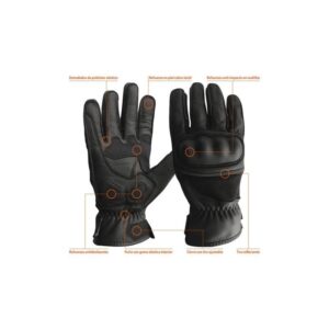 GUANTE MOTORISTA PIEL FLOR ANTI-IMPACTO TACTIL T10